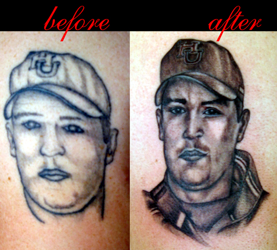 Tattoos - Rework tattoos - before and after